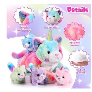 Colorful Unicorn Plush Toy Set